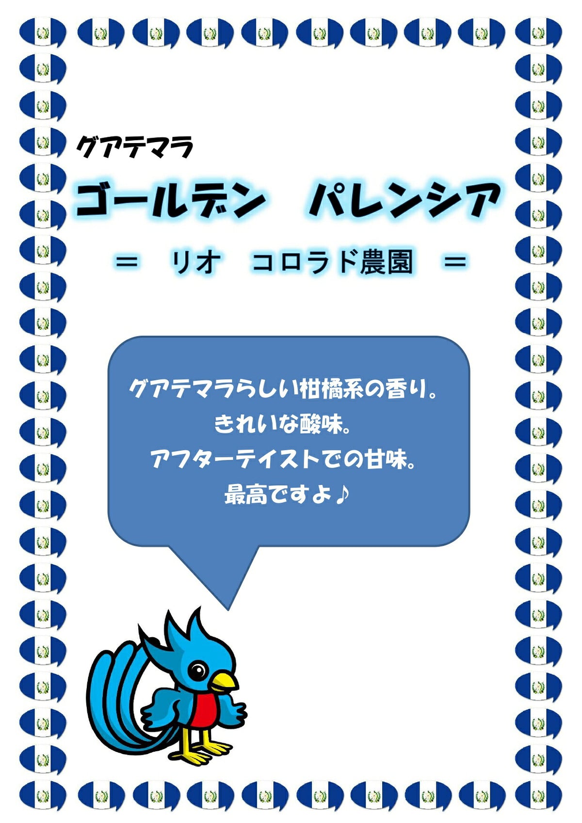 グアテマラ ゴールデンパレンシア リオ コロラド農園SHB